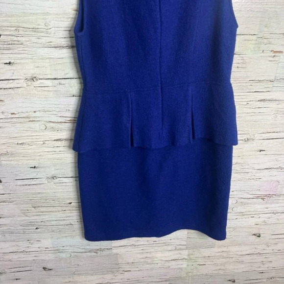 Anthropologie Sparrow large  Wool Blue Peplum Dress size large - Picture 7 of 9